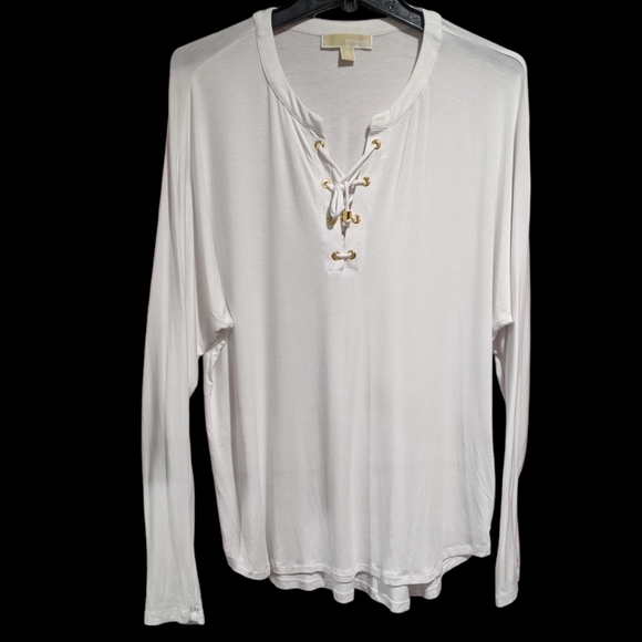 Michael Kors Viscose White and Gold XL Soft Long sleeve - Picture 7 of 9